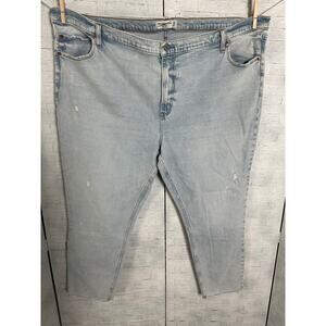 Abercrombie & Fitch light wash skinny jean distressed raw hem normcore plus size